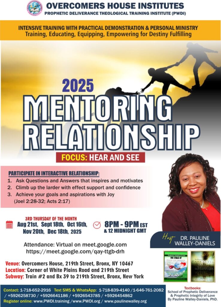 Mentoring Relationship - Prophetic Mentoring 2025